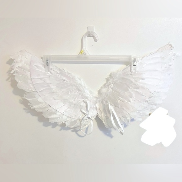 Kids White Feather Angel Wings, Angel Cosplay Party Wings Halloween Christmas - Picture 3 of 5